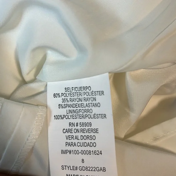 GB Girls Ruffle Dress Ivory Spaghetti strap Dress Girls Size 8